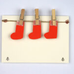 Easy DIY Craft Christmas Stocking Card with Pegs
