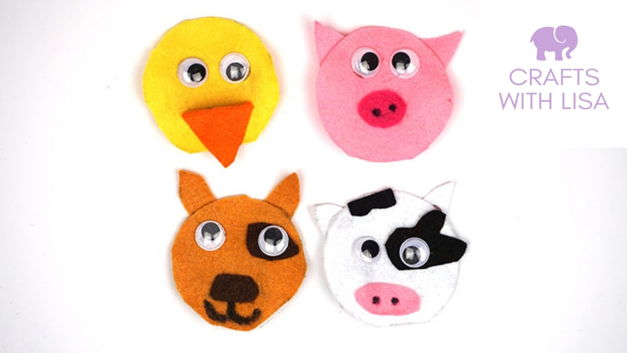 How To Make Easy Farm Animals Finger Puppets - Crafts With Lisa