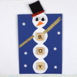 DIY Snowman Card for Baby Boy with Scrabble Letters