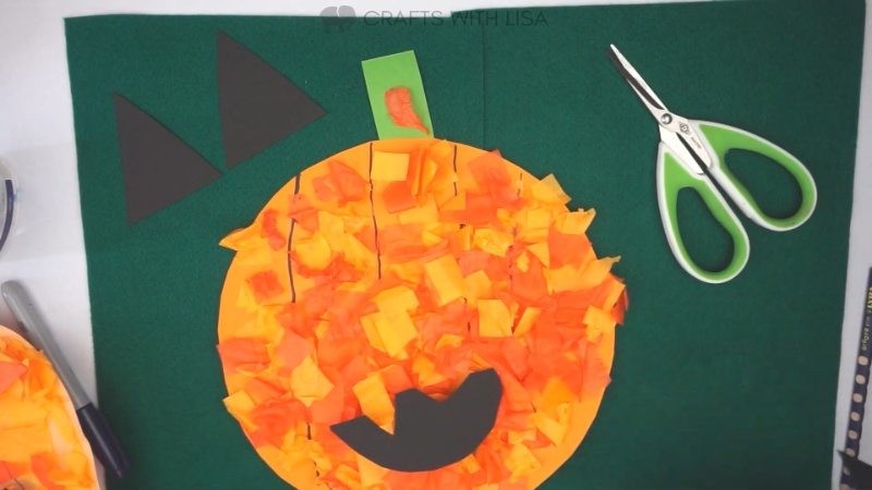 Pumpkin Crepe Paper Crafts For Kids - Crafts With Lisa